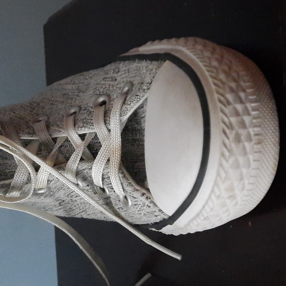 Converse Chuck Taylor All Star Grey & Glitter Fabric High Top Sneakers Size 6.5 - Picture 6 of 15
